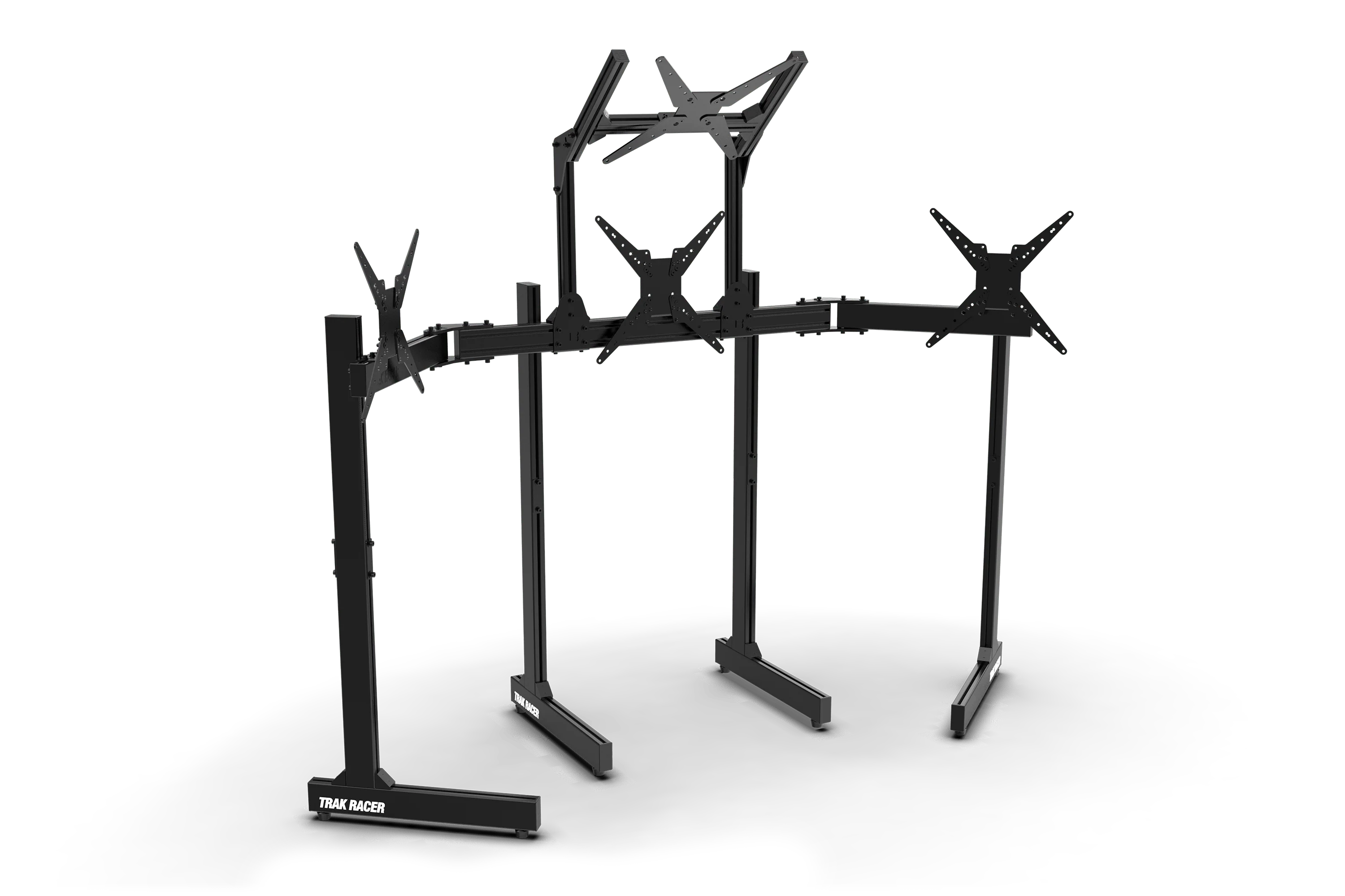 Freestanding Quad (4) Monitor Stand with Extra Leg Supports - Image 3