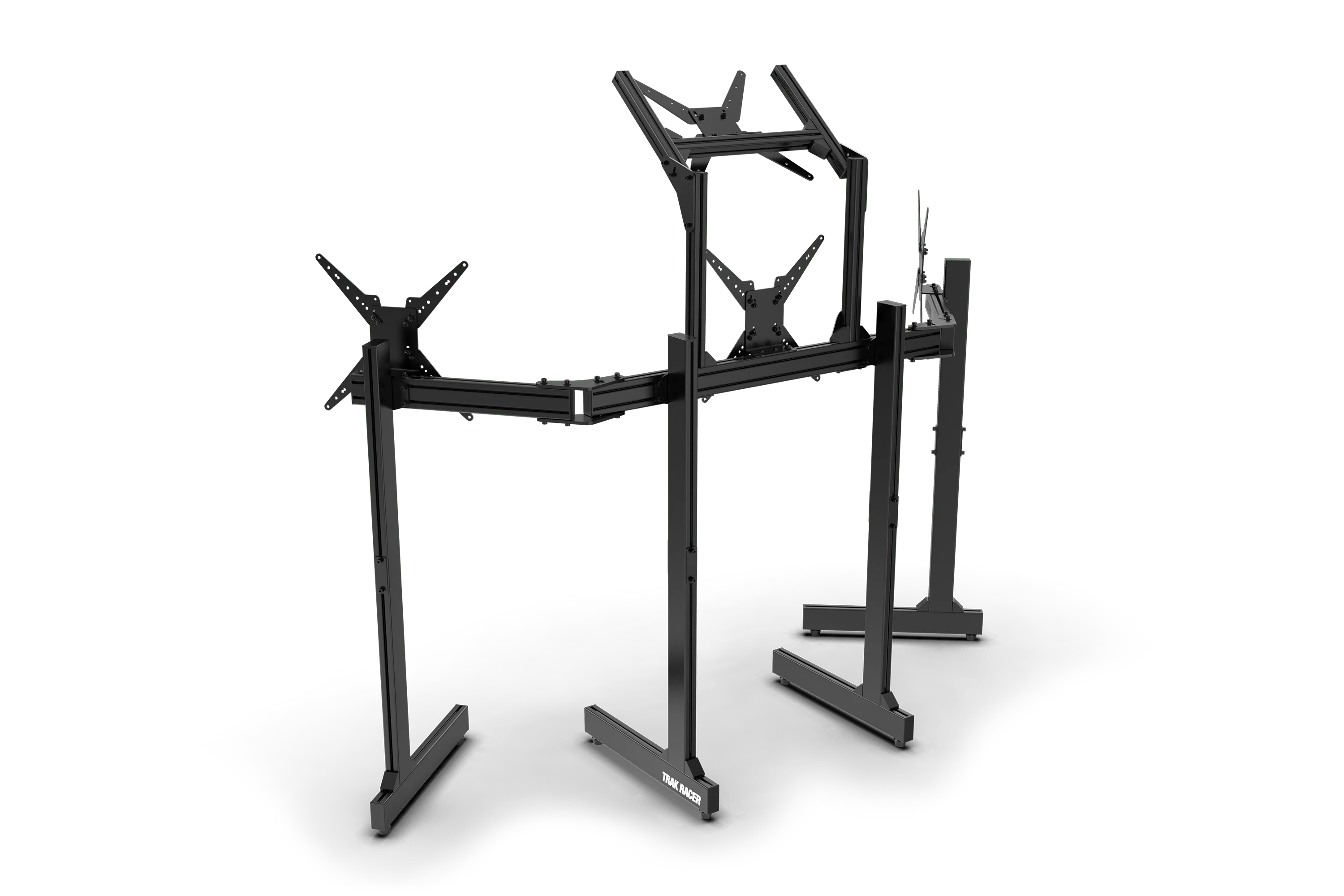 Freestanding Quad (4) Monitor Stand with Extra Leg Supports - Image 4